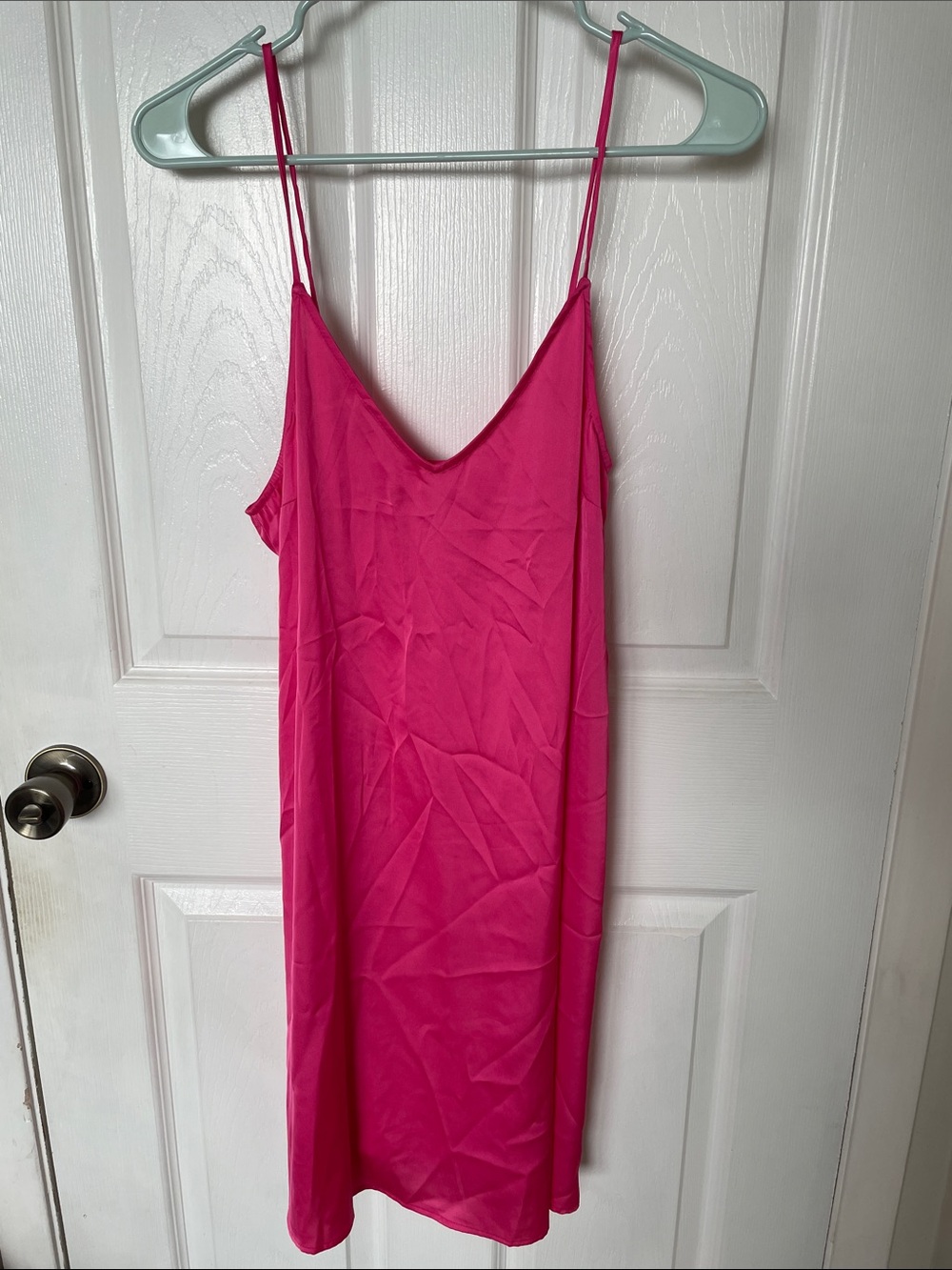stars above Hot Pink Slip Chemise with Thin Straps
